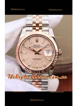Rolex Datejust 41MM Cal.3135 Movement Swiss Replica Watch in 904L Steel Two Tone Champange Dial