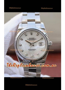 Rolex Datejust 41MM Cal.3135 Movement Swiss Replica Watch in 904L Steel Pearl Dial