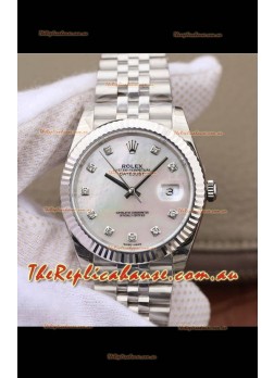 Rolex Datejust 41MM Cal.3135 Movement Swiss Replica Watch in 904L Steel Pearl Dial