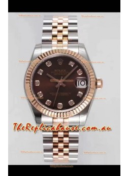 Rolex Datejust 31MM Cal.3135 Movement Swiss Replica Brown Dial Jubilee Strap - Ultimate 904L Steel Watch