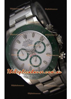 Rolex Cosmograph Daytona White Dial Green Ceramic Original Cal.4130 Movement - Ultimate 904L Steel Watch