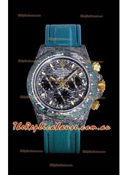 Rolex Daytona DiW Forged Cabon Casing 1:1 Mirror Replica Black Carbon Dial