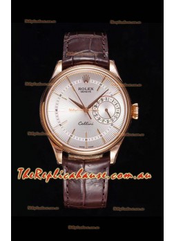 Rolex Cellini Date Ref#50515 Replica 1:1 Mirror Rose Gold 904L Steel Timepiece White Dial
