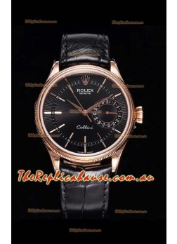 Rolex Cellini Date Ref#50515 Replica 1:1 Mirror Rose Gold 904L Steel Timepiece Brown Dial