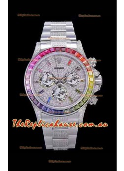 Rolex Daytona ICED OUT 904L Steel Casing Timepiece Original Cal.4130 Movement - 1:1 Mirror Replica