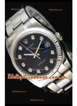 Rolex Datejust Japanese Replica Watch - Black Dial in 36MM with Oyster Strap