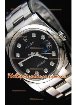 Rolex Datejust Japanese Replica Watch - Black Dial in 36MM with Oyster Strap