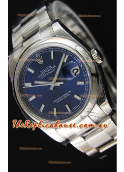 Rolex Datejust Japanese Replica Watch - Blue Dial in 36MM with Oyster Strap