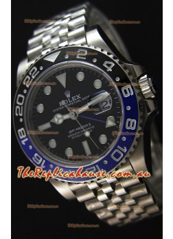 Rolex GMT Masters Batman Japanese Replica Movement Watch in Jubilee Strap 