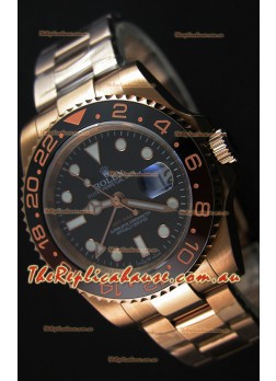 Rolex GMT Masters Japanese Replica Watch in Rose Gold Casing