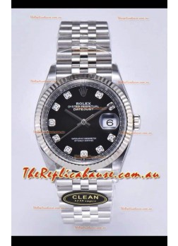 Rolex Datejust 126234 36MM Swiss Replica in 904L Steel in Black Dial 1:1 Mirror Replica
