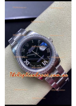 Rolex Datejust 36MM Swiss 1:1 Mirror Replica in 904L Black Dial
