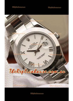 Rolex Datejust 41MM Cal.3135 Swiss 1:1 Mirror Replica Watch in 904L White Dial