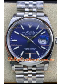 Rolex Datejust 126200-0006 36MM Swiss 1:1 Mirror Swiss Replica in 904L Steel in Blue Dial