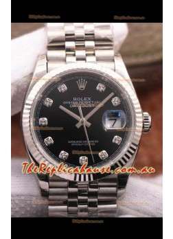 Rolex Datejust 126234 36MM Swiss Replica in 904L Steel in Black Dial 1:1 Mirror Replica
