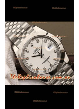 Rolex Datejust 41MM Cal.3135 Swiss 1:1 Mirror Replica Watch in 904L Steel Casing White Dial