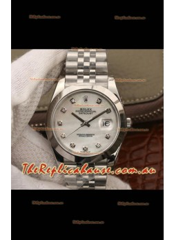Rolex Datejust 41MM Cal.3135 Swiss 1:1 Mirror Replica Watch in 904L Steel Casing White Dial