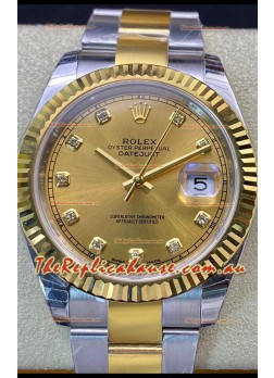 Rolex Datejust 126333 41MM Swiss 1:1 Mirror Replica Watch in 904L Steel - Gold Dial