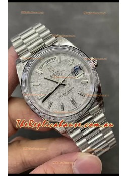 Rolex Day Date Presidential Stainless Steel Meteorite Dial Watch 40MM - 1:1 Mirror Quality