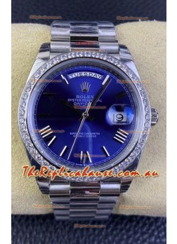 Rolex Day Date M228206-0015 904L Steel 40MM - Blue Dial 1:1 Mirror Replica