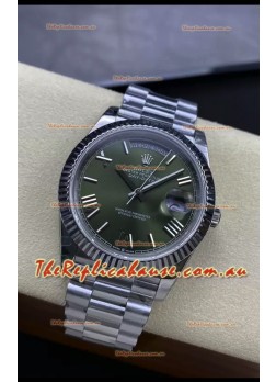 Rolex Day Date Presidential Stainless Steel Green Dial Watch 40MM - 1:1 Mirror Quality