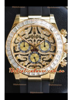 Rolex Cosmograph Daytona "Eye of the Tiger" Edition in 904L Yellow Gold 1:1 Mirror Replica Watch 