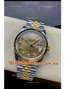 Rolex Datejust Cal.3235 Movement 1:1 Mirror Replica 904L Steel 36MM - Gold Fluted Motif Dial