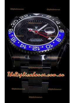Rolex GMT Swiss "Titan Revenge" Black and Blue Swiss Replica Watch Swiss ETA 3186 Movement 