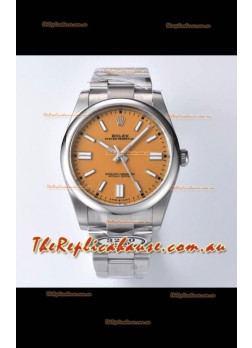Rolex Oyster Perpetual REF#124300 41MM Cal.3230 Movement Swiss Replica Dark Yellow Dial 904L Steel 1:1 Mirror Replica Watch