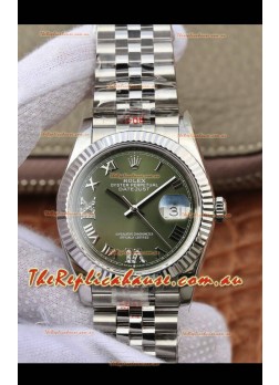 Rolex Datejust 36MM ETA-3135 Movement Swiss Replica in 904L Steel in Green Dial 
