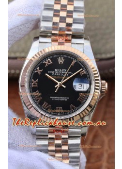 Rolex Datejust 36MM ETA-3135 Movement Swiss Replica in 904L Two Tone Roman Dial