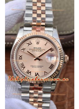 Rolex Datejust 36MM ETA-3135 Movement Swiss Replica in 904L Two Tone Champange Dial