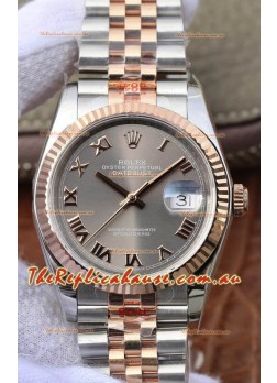 Rolex Datejust 36MM ETA-3135 Movement Swiss Replica in 904L Two Tone Grey Dial