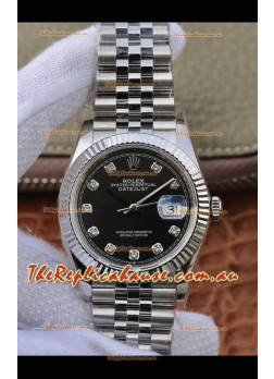 Rolex Datejust 36MM ETA-3135 Movement Swiss Replica in 904L Steel in Navy Blue Dial 
