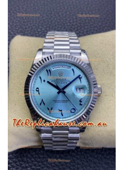 Rolex Day Date Presidential 904L Steel 36MM - Ice Blue Arabic Numerals 1:1 Mirror Quality Watch