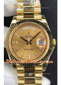 Rolex Day Date Presidential 904L Steel Yellow Gold 40MM - Gold Dial 1:1 Mirror Quality Watch