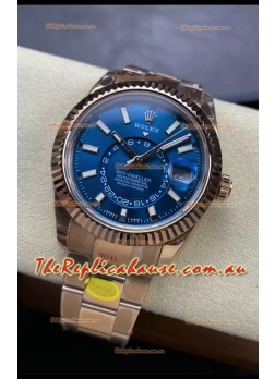 Rolex Sky-Dweller REF# 336935 Blue Dial Watch in Rose Gold 904L Steel Case 1:1 Mirror Replica