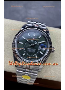 Rolex Sky-Dweller REF# 336934 Green Dial Watch in 904L Steel Case 1:1 Mirror Replica