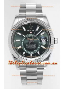 Rolex Sky-Dweller REF #m336934 Green Dial Watch in 904L Steel Case - Super Clone Watch