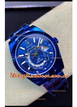 Rolex SkyDweller Swiss Watch in Blue PVD Coated Case - DIW Edition Blue Dial