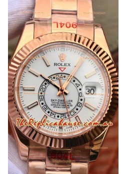 Rolex Sky-Dweller Everose Gold Oyster 42MM 1:1 Mirror Replica Watch 