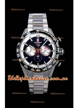 Tag Heuer Carrera Swiss Quartz Movement Replica Watch in Black Dial - Stainless Steel Strap