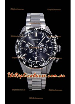 Tag Heuer Carrera Swiss Quartz Movement Replica Watch in Black Dial - Stainless Steel Strap