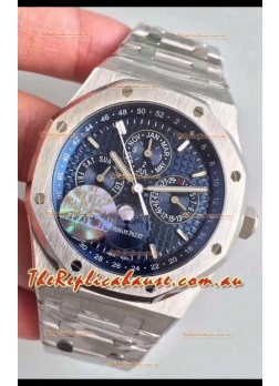 Audemars Piguet Royal Oak Perpetual Calendar Swiss Replica Steel Casing Watch in Blue Dial 