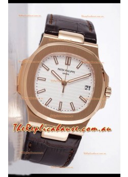 Patek Philippe Nautilus 5711/1R 1 1:1 Mirror Replica Watch in White Dial Rose Gold