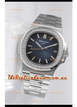 Patek Philippe Nautilus 5711 Swiss Replica Watch - 1:1 Mirror Quality with Diamonds Bezel