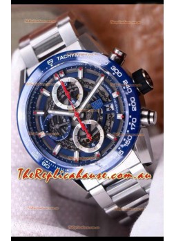 Tag Heuer Carrera Heuer 01 Swiss Replica Watch in Blue Dial/Bezel
