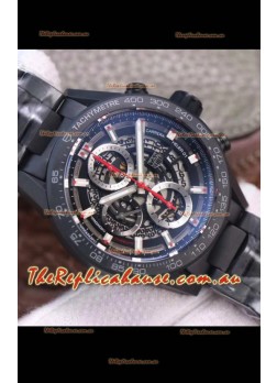 Tag Heuer Carrera Heuer 01 Swiss Replica Watch in PVD Casing - Black Skeleton Dial