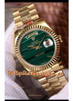 Rolex Day Date 18238 Presidential 18K Yellow Gold Watch 36MM - Malachite Dial 1:1 Mirror Quality Watch 