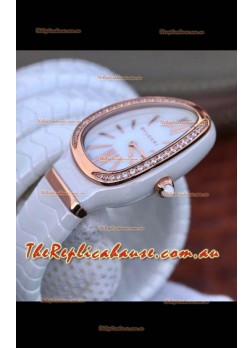 Bvlgari Serpenti Edition White Ceramic Replica Watch in 1:1 Mirror Quality 